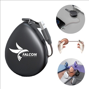 Drop-Shaped Portable Design 3-in-1 Retractable Fast Charging & Data Cable